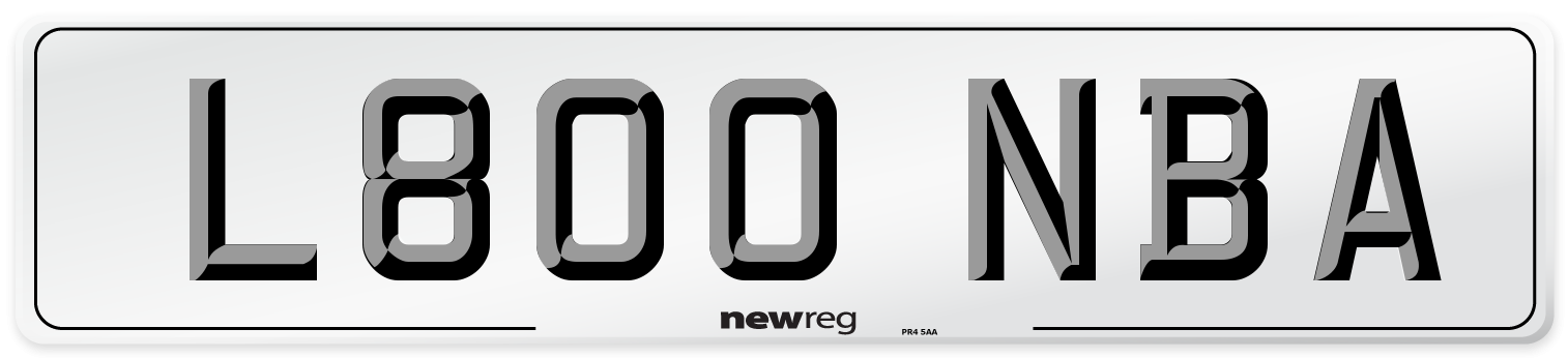 L800 NBA Number Plate from New Reg
